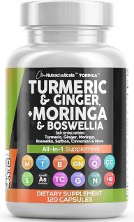 Turmeric, Ginger & Moringa - Joint Support Supplement for Women and Men